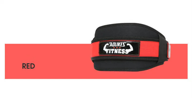 Fitness weightlifting waistband in black, red, or yellow colour, adjustable nylon construction for adult weightlifters