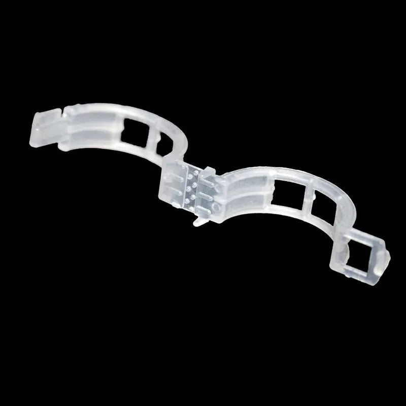 50 plastic grafting clips for tomato plants with smooth surfaces on white background