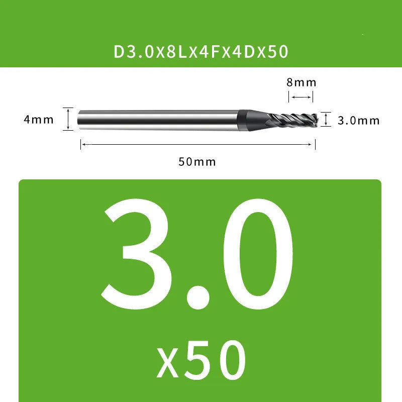 4-blade tungsten steel end mill for CNC milling with 35 degree helix angle