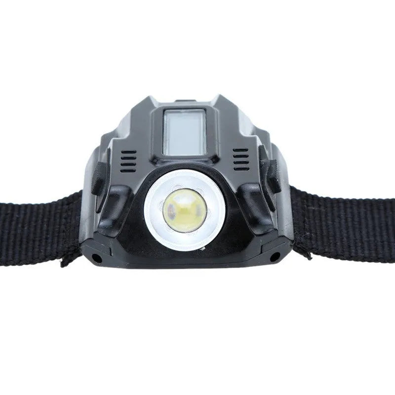 LED display wrist watch tactical flashlight with adjustable nylon wristband and USB cable