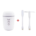 X3 portable car humidifier in blue colour with 200ml transparent tank, mechanical dial, and USB cable for vehicle use
