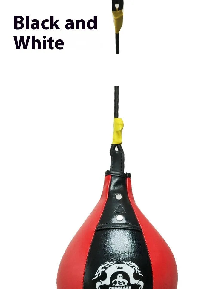 Black and red diamond pattern inflatable boxing speed ball with inflation needle