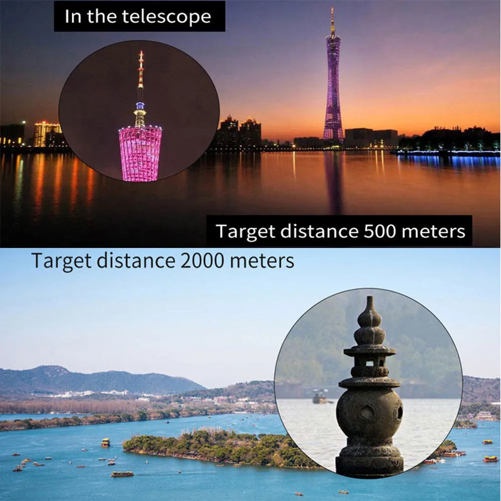 Black 20x50 monocular telescope with 12x magnification for outdoor observation.