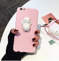 Silicone cat phone case with 3D cartoon design on iPhone, showing soft texture and anti-knock protection.