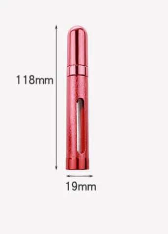 Slim 12ml aluminium portable perfume bottle with glass liner in six colour options