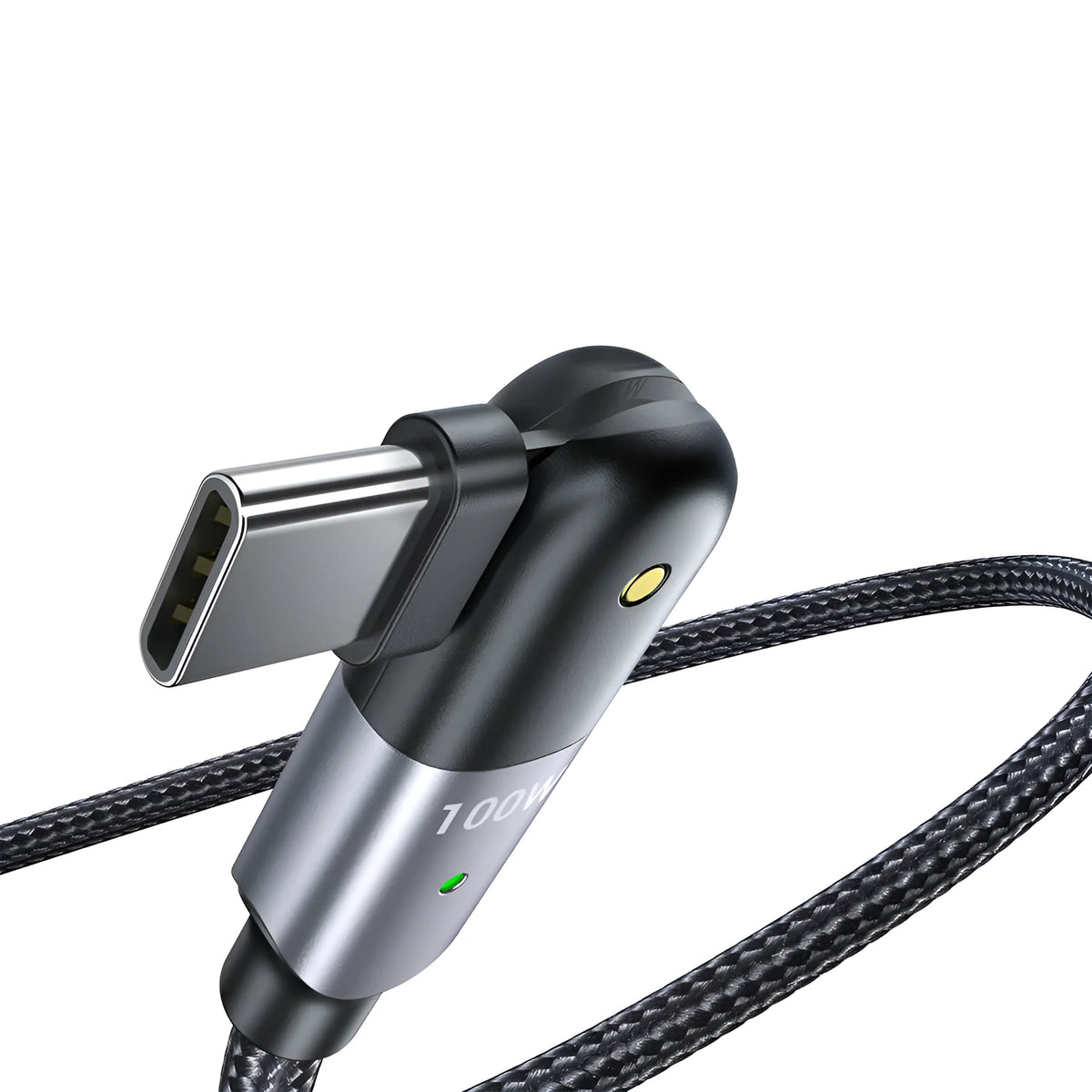 Rotatable PD data cable in sparkling black and flame red, 60W and 100W, 1.2m and 2m lengths, single head.