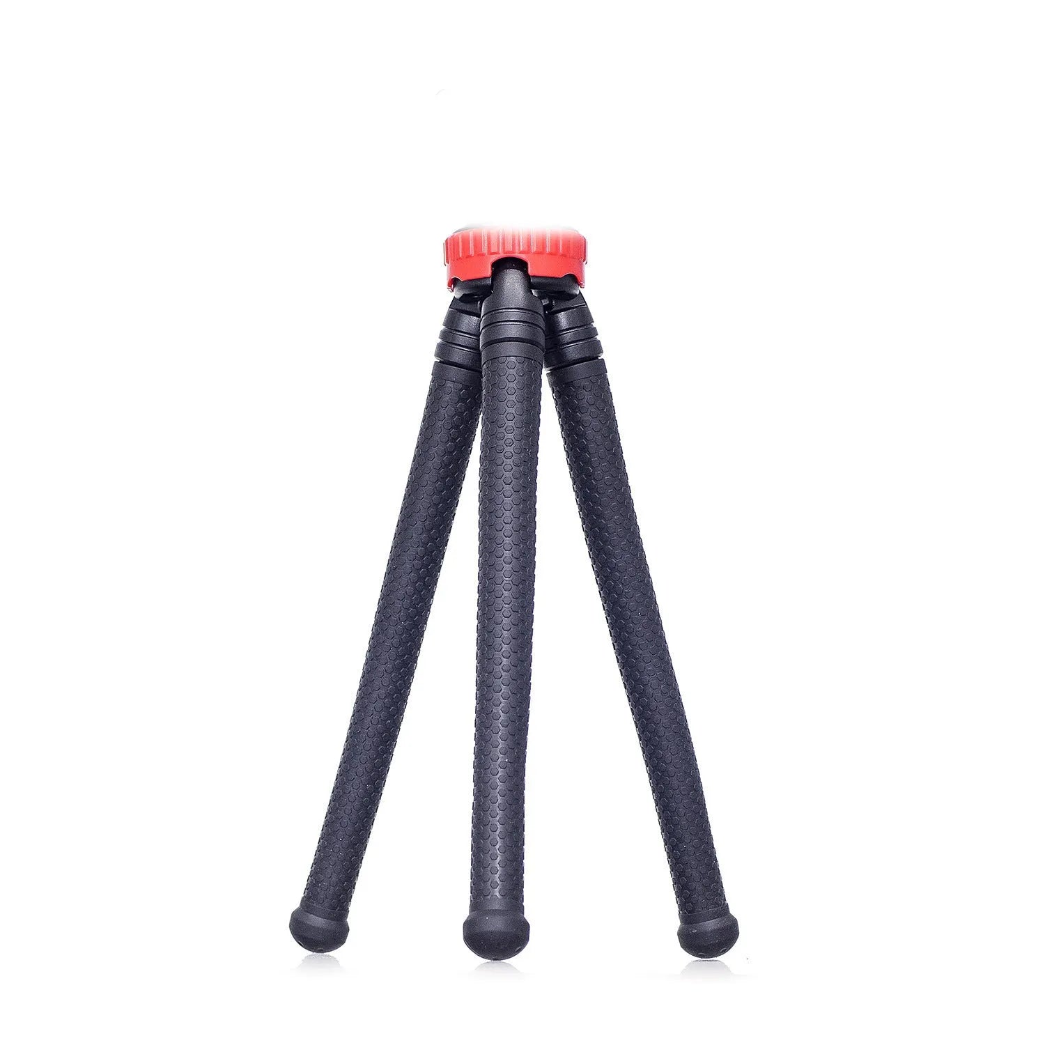Black octopus flexible tripod stand with spherical gimbal head for mounting phones and cameras.