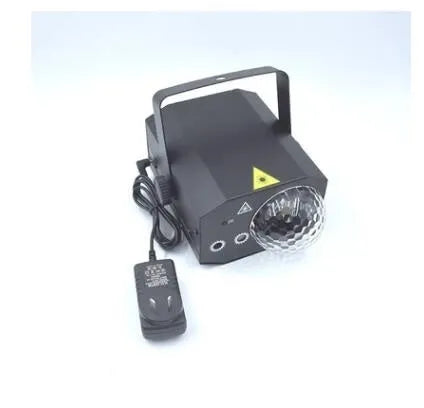 Black or white LED laser magic fan stage light with laser projection and remote control.