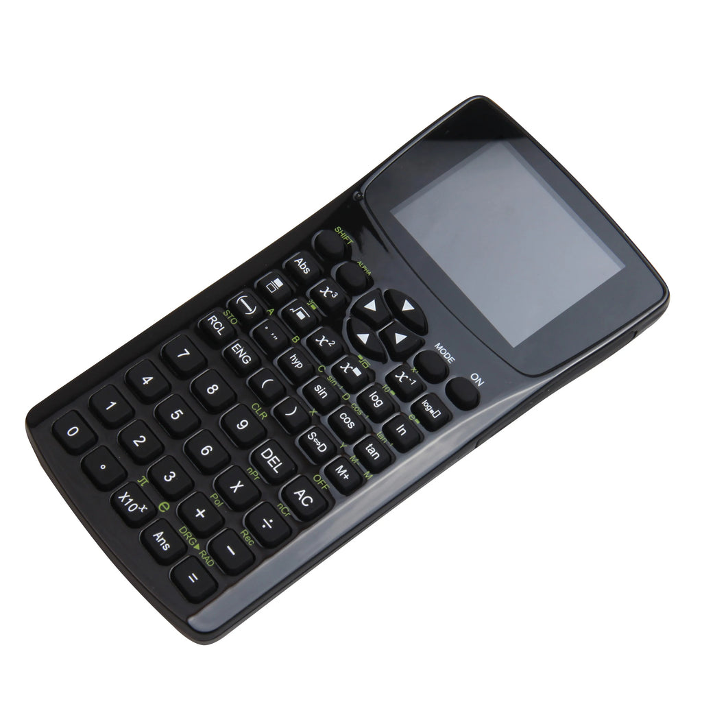 Black multifunctional e-book reader with 2.8cm colour screen showing multiple language options