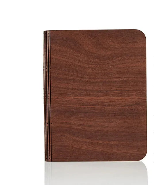 Solid wood book light in three sizes with USB cable for power