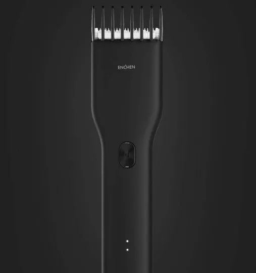 Black and white cordless hair clippers with adjustable comb, nano-ceramic cutter head, and two-speed control for precise haircuts