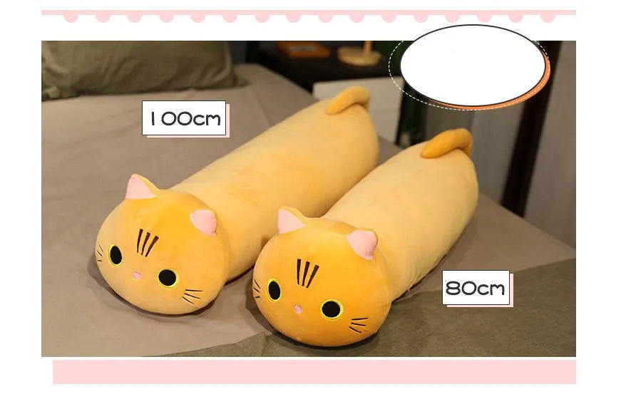 Large cartoon cat plush toy stuffed doll in super soft crystal plush fabric