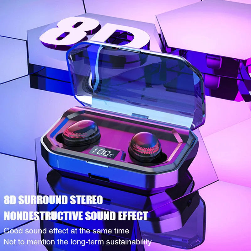 Black X10 Bluetooth Headset with charging case showing 150x100x40mm dimensions and earpieces