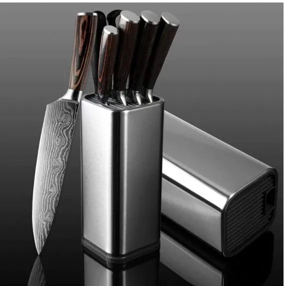 Black and white creative kitchen tool holder with storage bucket and detachable base for knives and cutlery