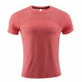 Short-sleeved running t-shirt in polyester fabric with moisture-wicking properties for athletic activities
