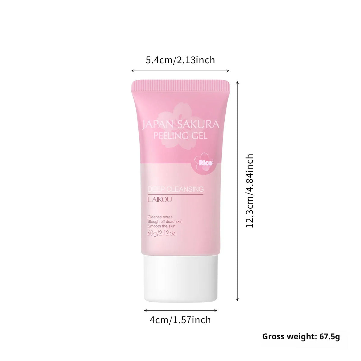 60g facial scrub exfoliating cleanser for women's pore cleansing, universal skin type skincare product