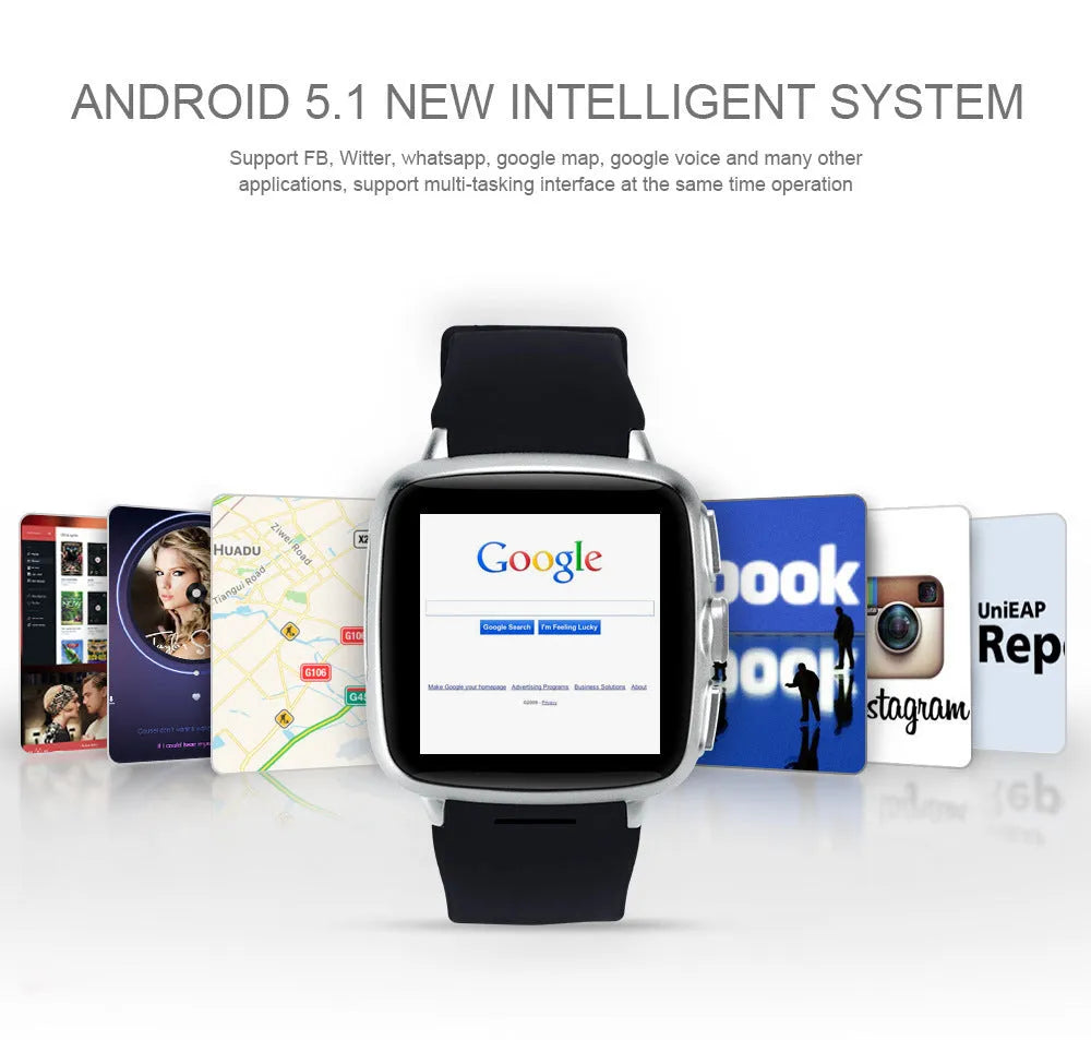 Z01smart watch with 1.54-inch HD screen in black or white colour, showing USB 2.0 port and wrist strap