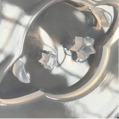 Silicone epoxy mould for making a 6.5cm Full Mirror Planet ornament with a flat base.