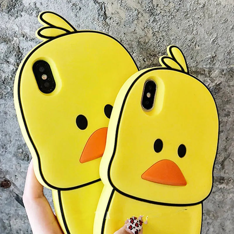 Green silicone iPhone case with animal cartoon design on back cover showing drop and waterproof protection features