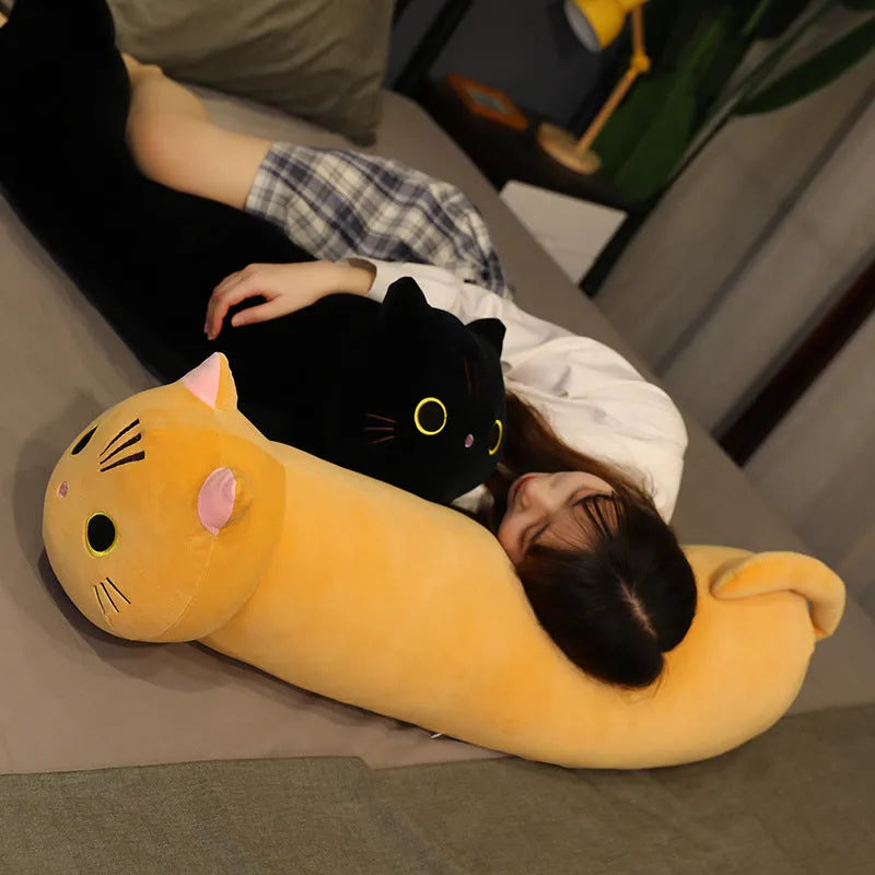 Large cartoon cat plush toy stuffed doll in super soft crystal plush fabric