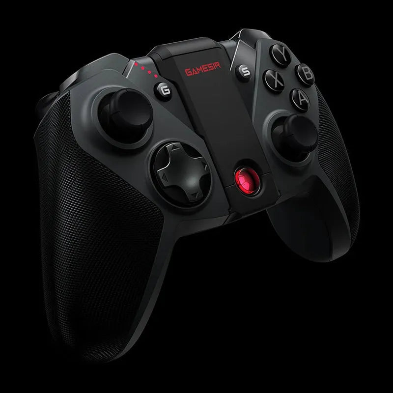 Black Gaishi Type-C wired game controller with vibration feedback, ABS plastic construction, dimensions 15cm x 10cm x 6cm