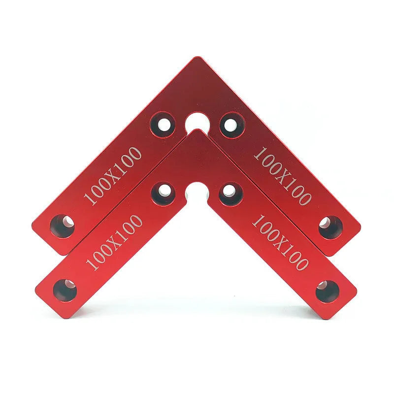 Aluminium alloy woodworking right angle positioning block with scale for jigsaw cuts