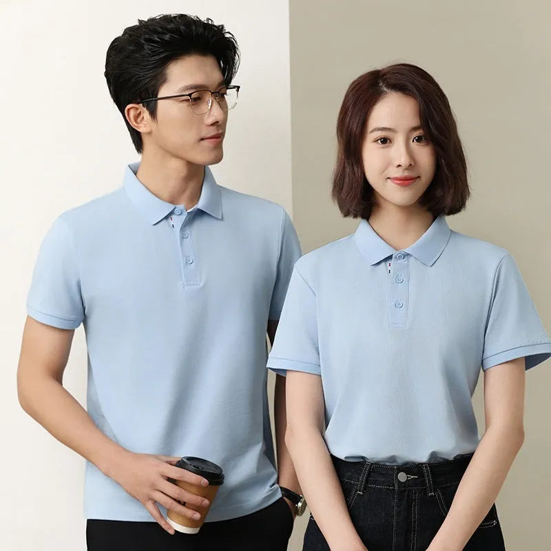 Solid colour catering work polo shirt in cotton blend fabric available in multiple colours and sizes