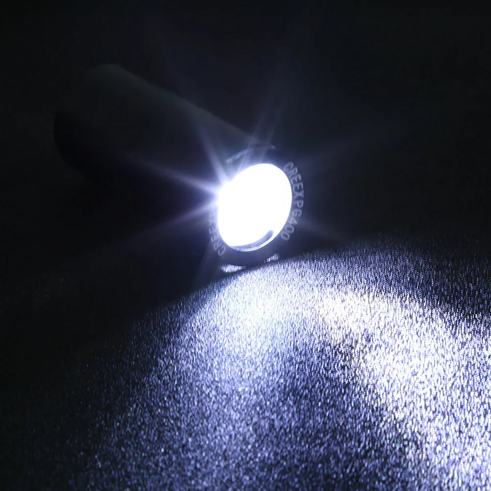Black USB rechargeable bicycle front light with 350 lumens brightness for mountain and road cycling