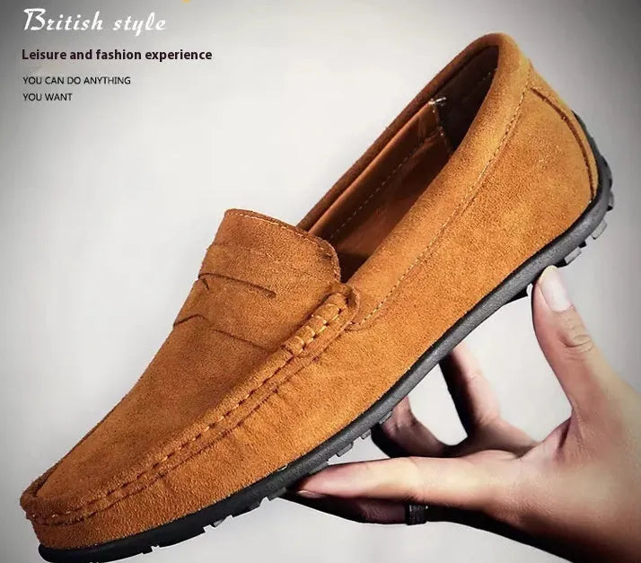 Men's Tods casual shoes in suede leather with flat rubber soles, Gommino style, available in sizes 38-47