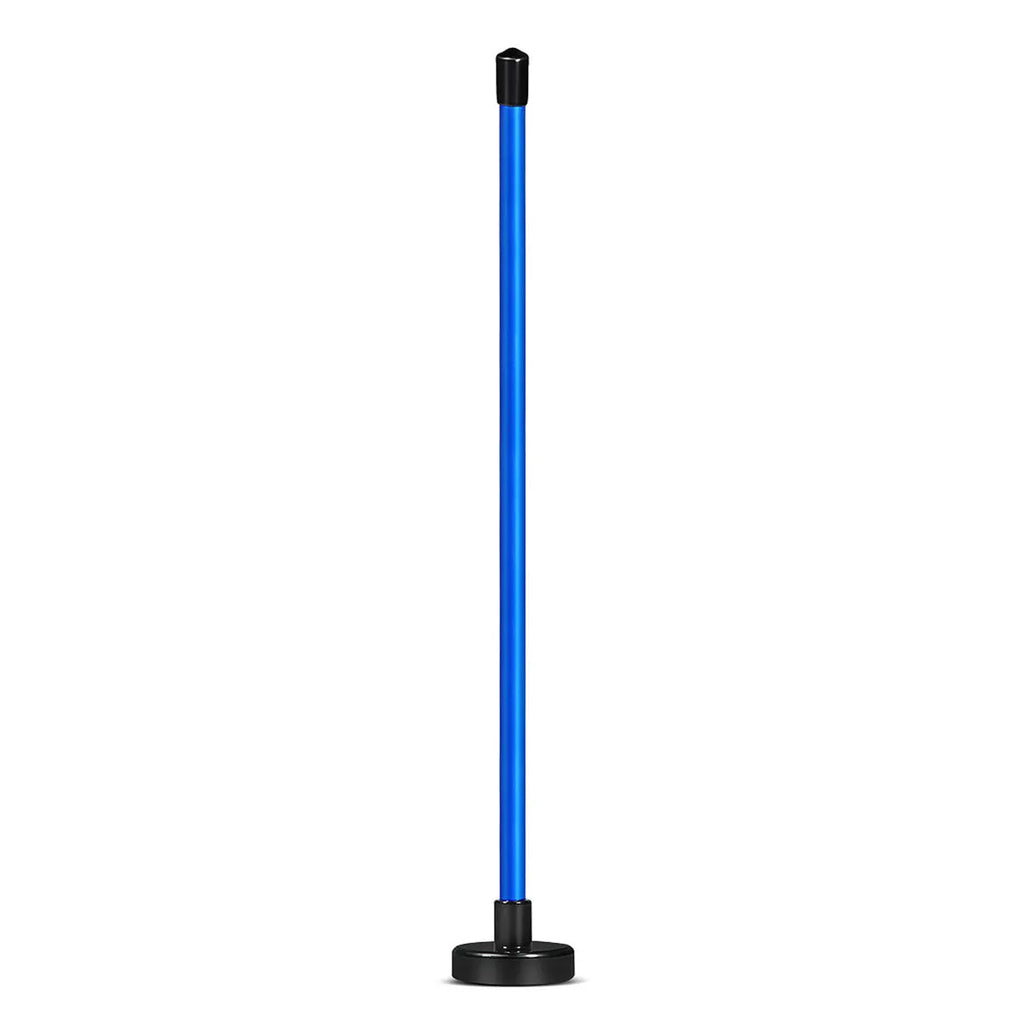 Magnetic golf swing alignment trainer with baseball bar attached to clubhead showing visual feedback on face position