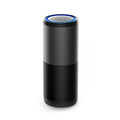 Portable mini car air purifier in black or rosebox, 6.2 cm by 17.2 cm, with smart sensor and USB charging