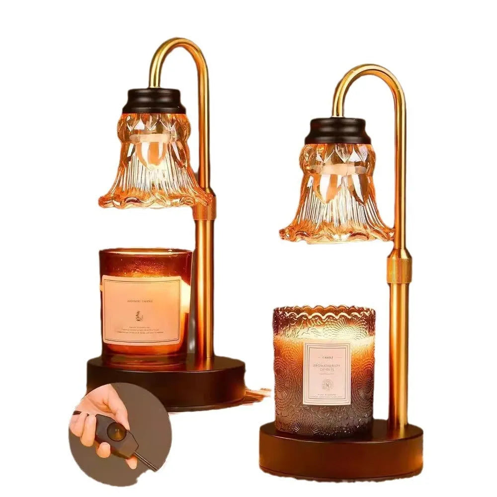 Bamboo holder electric wax melting lamp for aromatherapy, 30.5 cm tall with universal voltage.