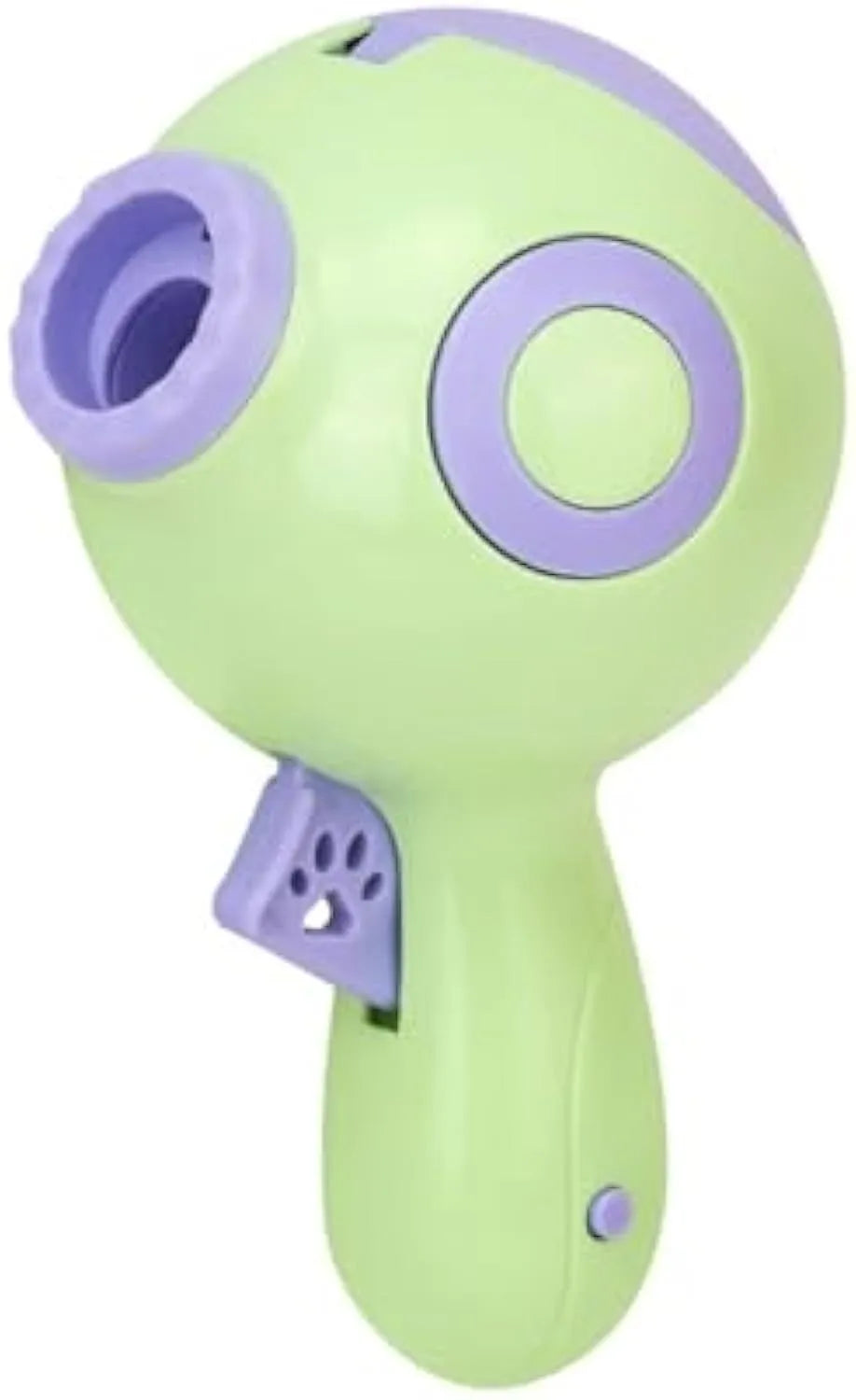 Green treat launchers toy for dogs with remote feeding function, measuring 15.5cm long