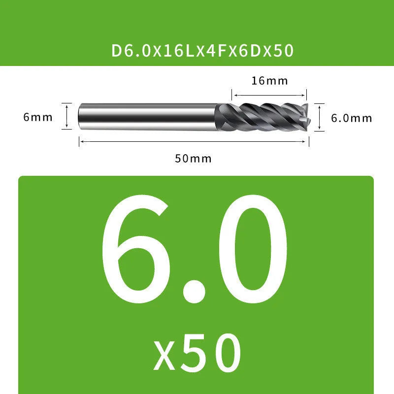 4-blade tungsten steel end mill for CNC milling with 35 degree helix angle