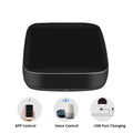 Black voice control universal infrared remote control with WiFi connectivity for home appliances