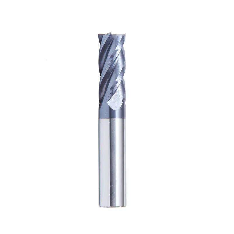 Carbide milling cutter with spiral cutting edge and straight shank in hard alloy construction
