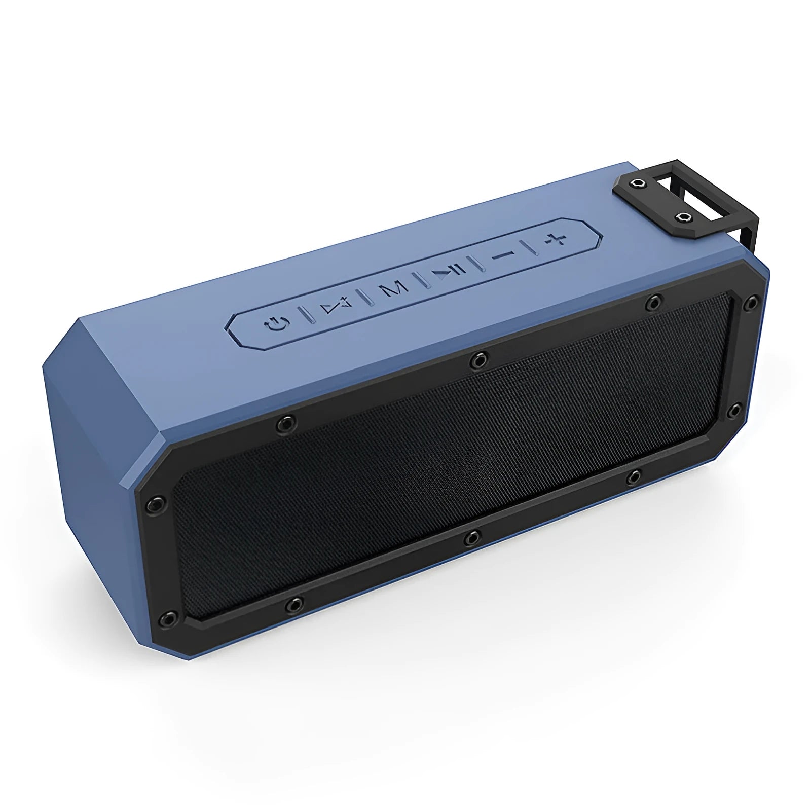 Black X3 PRO 40W waterproof Bluetooth speaker with carry rope, showing size and ports.
