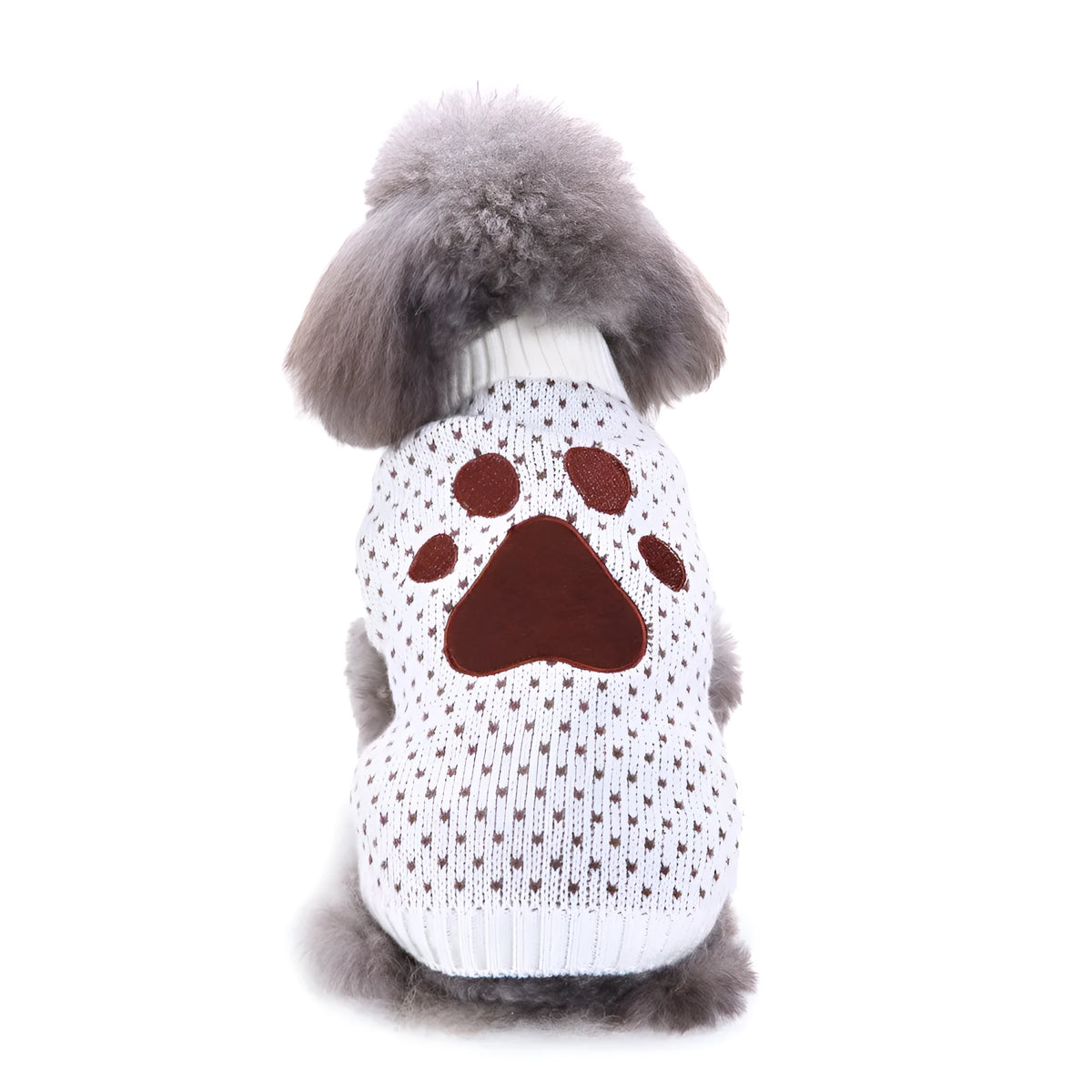 Christmas snowflake dog sweater in polyester, sizes S to 2XL, festive pet jumper