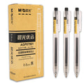 12 black frosted finish retractable gel pens with 0.5mm tips and two refill cartridges