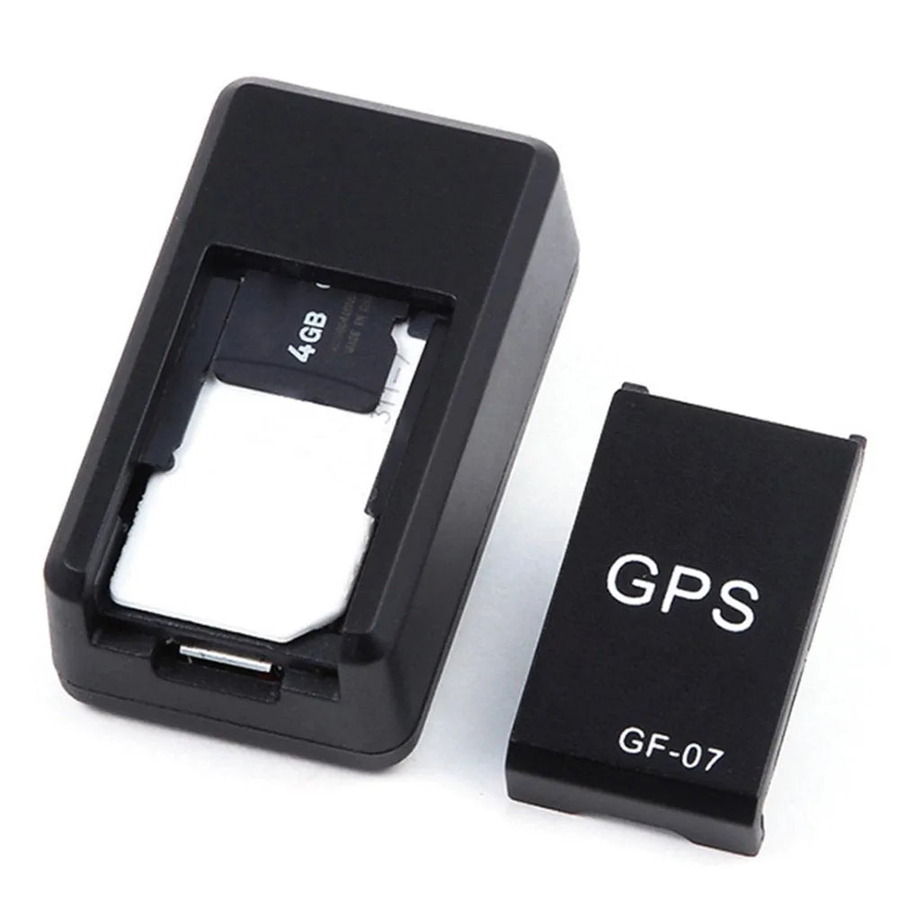 Black magnetic mini GPS tracker with dimensions 35x20x14mm for vehicle tracking and voice recording