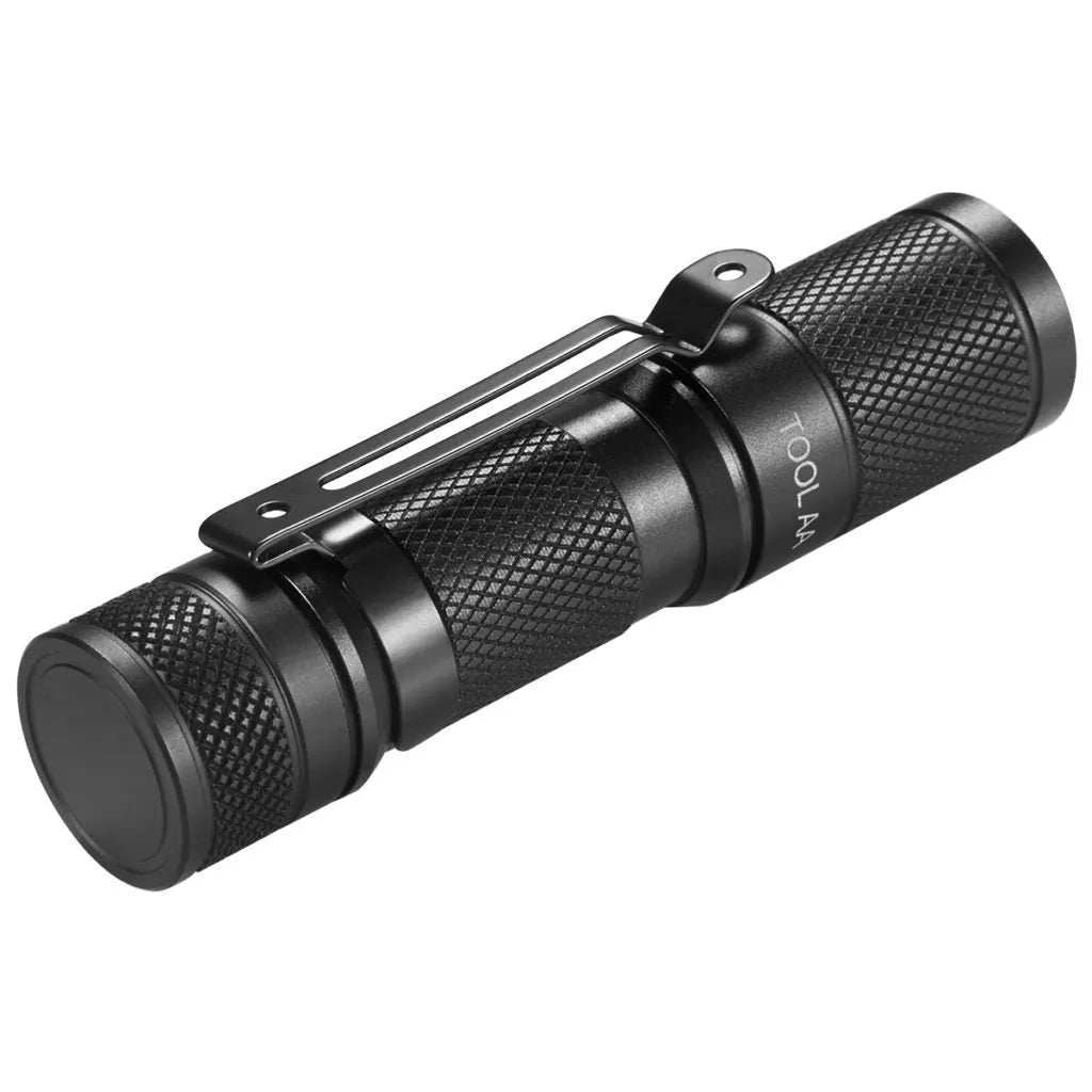 Lumintop Tool AA 2.0 black aluminium keychain flashlight with magnetic tail cap attached