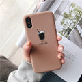 Soft matte silicone iPhone case with cute coffee or fries design pattern