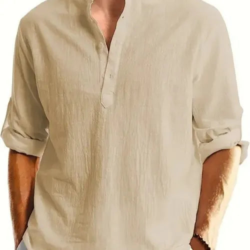 Men's printed casual shirt in polyester fabric showing colour options and relaxed fit