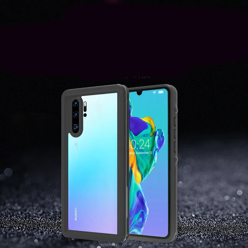 Huawei P30 phone case with wave pattern in black or blue