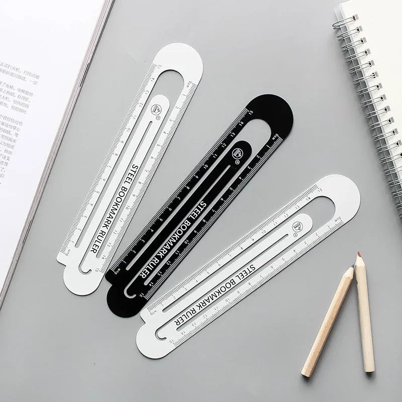 Black and white two-sided 12 cm manganese steel ruler for precise measuring