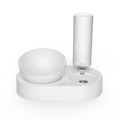 Double bowl automatic pet feeder with 600ml water bottle, adjustable 0° or 15° base, plastic bowls for small dogs and cats