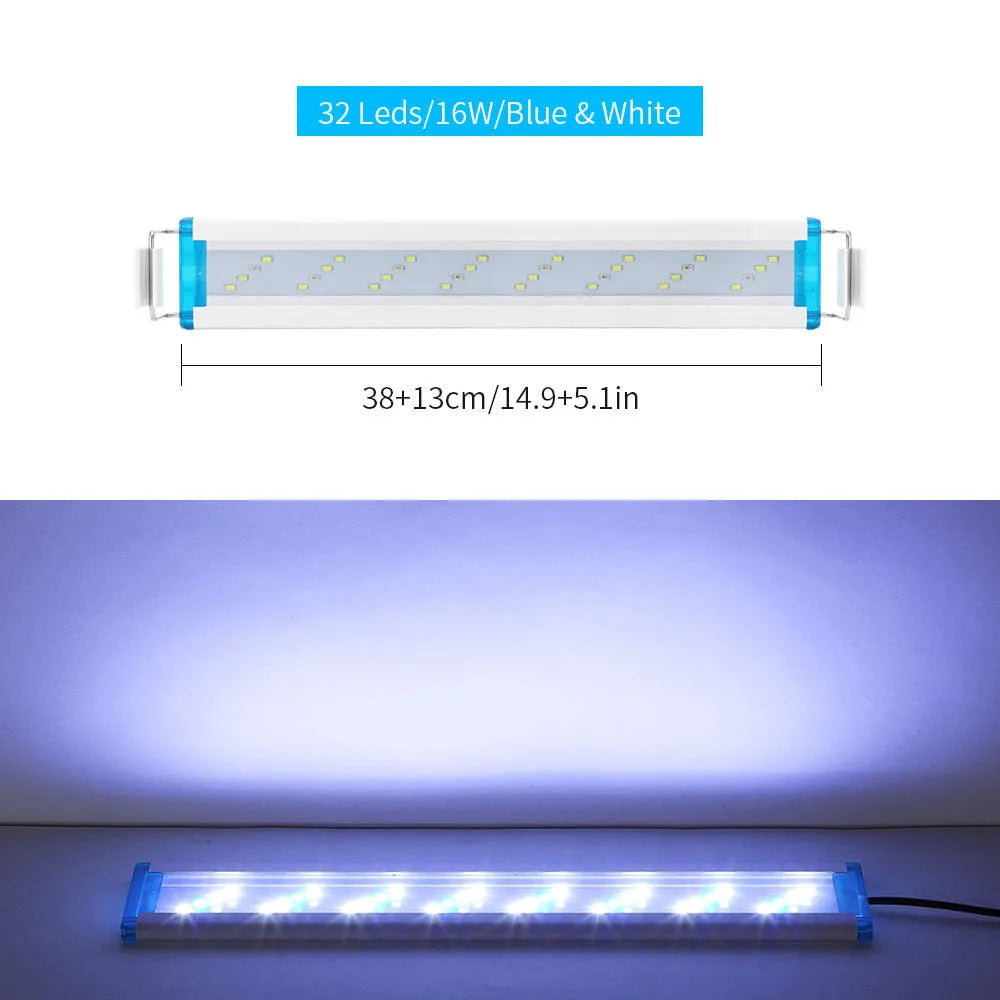 Ultra-thin PVC aquarium light showing blue and white lighting spectrum
