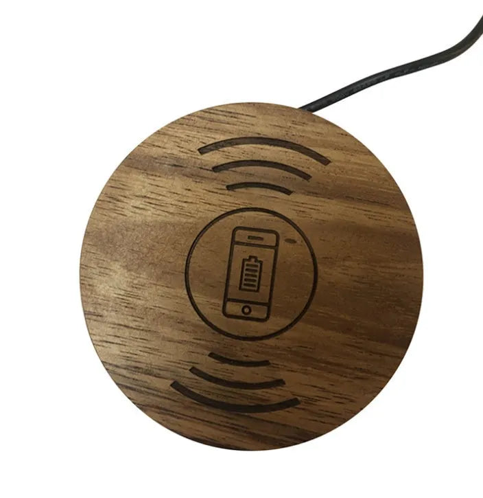 60mm round recessed wireless phone charger for desk and bedside table installation