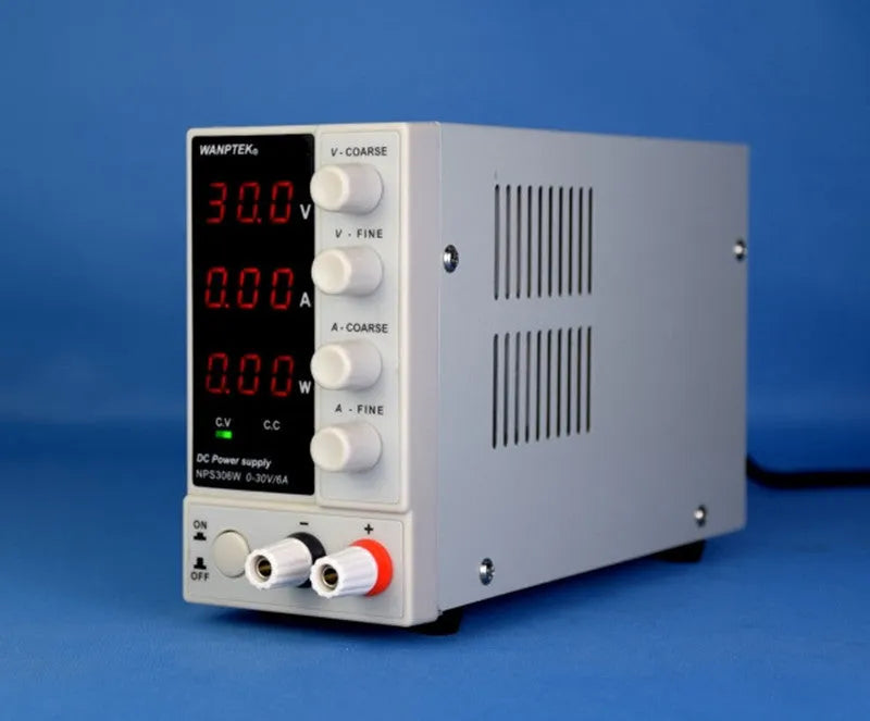NPS605W white adjustable DC power supply with voltage and current controls for mobile phone and notebook repair
