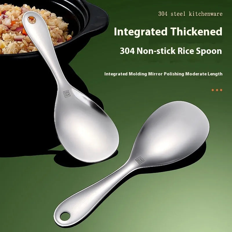 304 stainless steel meal spoon with solid colour finish and simple design for adult household use
